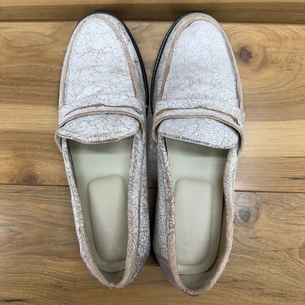 Duke Dexter Penny Loafers UK 9 US 10 Crackled Distressed‎ Suede Made Different